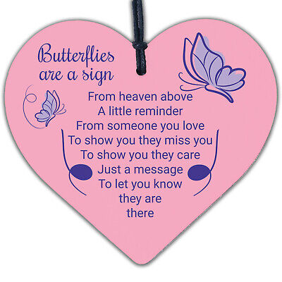 Butterfly Memorial Bereavement Family Mum Dad Nan Grandad Love Plaque Sign