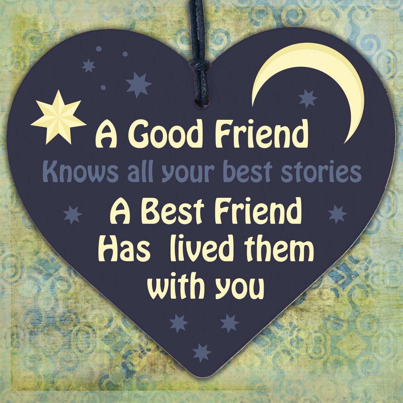 Best Friend Friendship Birthday Gift Handmade Wood Heart Plaque Sign Thank You