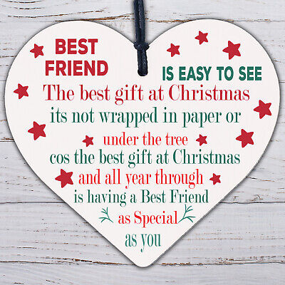 Christmas Gifts For Friend Christmas Card Friendship Thank You Wood Heart Plaque