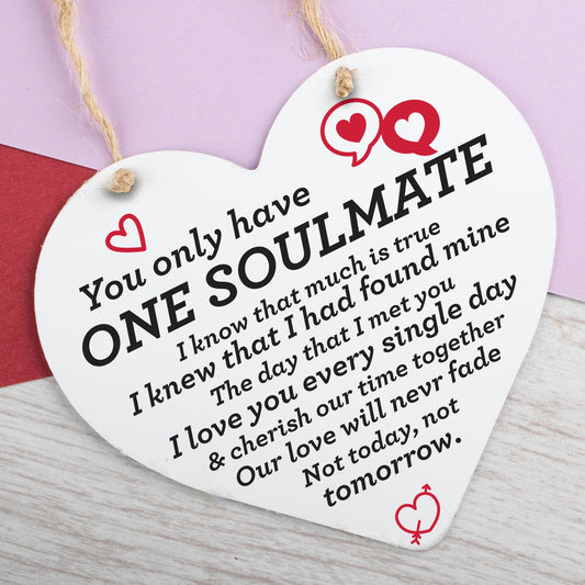 First Valentines Hanging Sign Gift Girlfriend Boyfriend For Him Her SOULMATE Valentines gifts