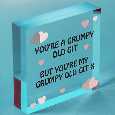 Youre My Grumpy Old Git Novelty Wooden Hanging Heart Valentines Day Gift For Him