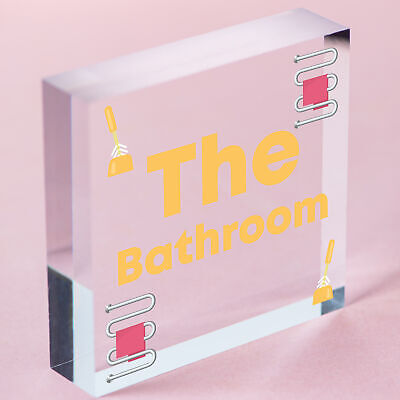 THE BATHROOM' Shabby Chic Door Sign Plaque Sign for Toilet or Bathroom The Loo