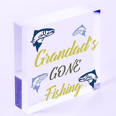 Grandad's Gone Fishing Dad Fisherman Grandad Hanging Wall Plaque Man Cave Sign