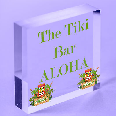 The Tiki Bar Party Hanging Bar Pub Plaque Beer Cocktails Beach Decoration Sign