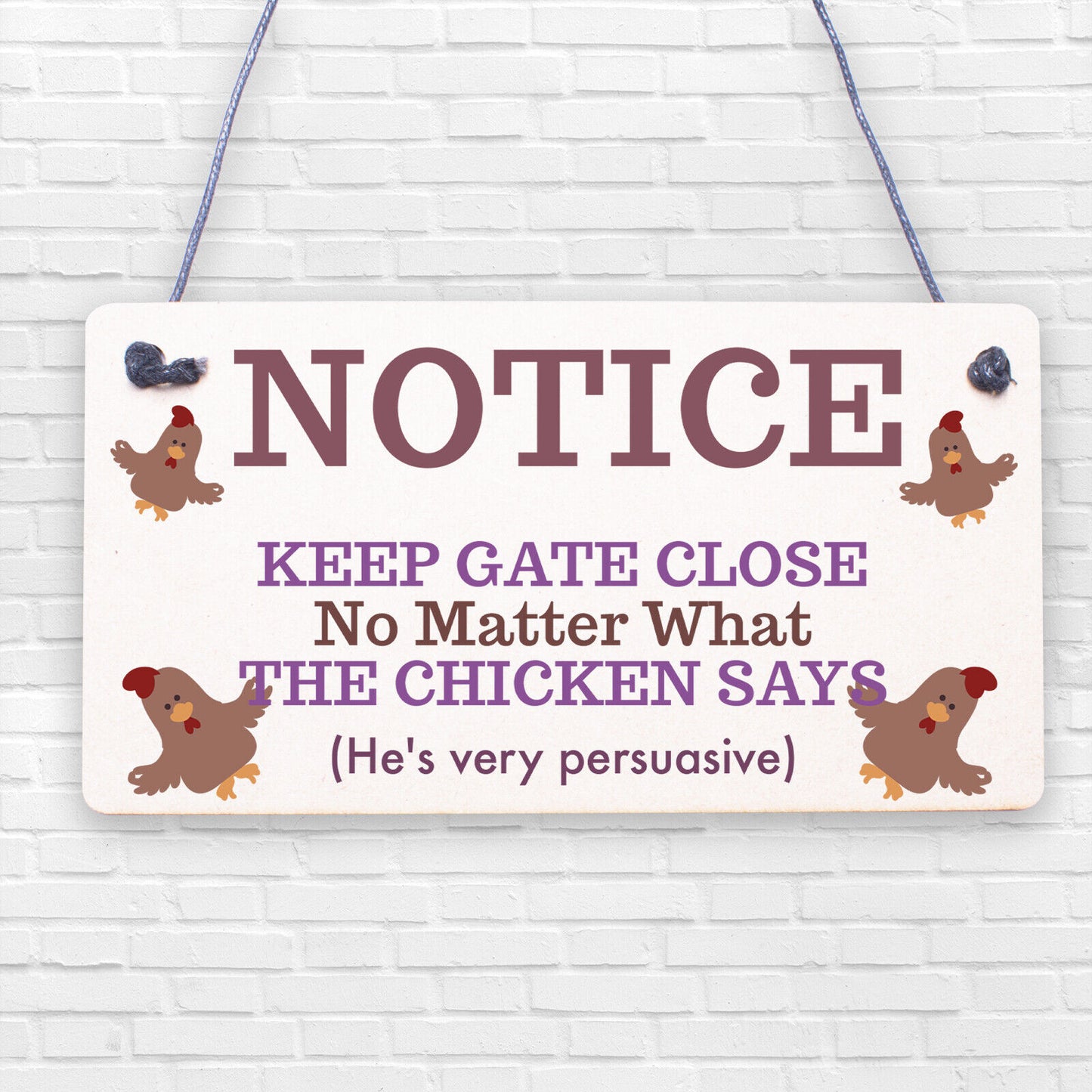 Chicken Gifts Hanging Warning Sign For Gate Garden Chicken Coop Hen House Gifts