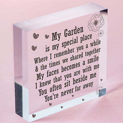 Wood Heart Garden Memorial Plaque Present Home Fence Shed Sign Friend Gifts