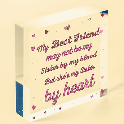 Sister By Heart Best FRIEND Gift Heart Christmas Friendship Gift Birthday Plaque