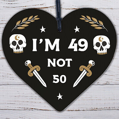 Rude 50th Birthday Wooden Heart Funny Gift For Him Her Novelty Gift For Friend