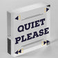 QUIET PLEASE Do Not Disturb Hanging Door Plaque Salon Treatment Bedroom Sign