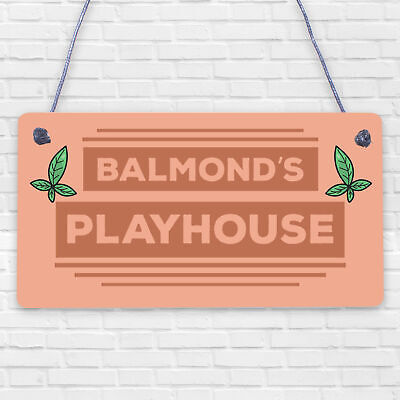 Playhouse Sign Personalised Garden Den Playroom Door Sign ANY words Gift