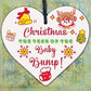 Christmas Baby Bump Gifts Wood Heart Bauble Mum Dad To Be Newborn Bauble