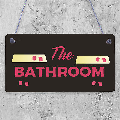 THE BATHROOM' Shabby Chic Door Sign Plaque Sign for Toilet or Bathroom The Loo