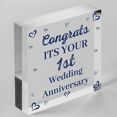 Congratulations First Wedding Anniversary Gift Heart 1st Anniversary Present