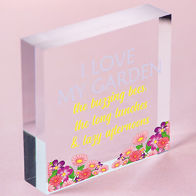 I Love My Garden Novelty Plaque SummerHouse Sign Gardening Shed Friendship Gifts