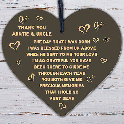 Auntie And Uncle Gifts For Christmas Wooden Heart Aunt Uncle Gifts THANK YOU