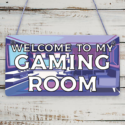 Welcome To My Gaming Room Sign Boys Bedroom Man Cave Sign Gamer Gift