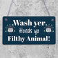 Bathroom Toilet Sign Decor Funny Wash Your Hands Humouros Wall Plaque Home Gift