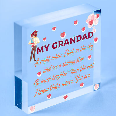 Memorial Gift For Grandad Acrylic Heart Christmas Memorial Decoration Gifts