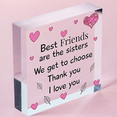 Best Friend Sister Friendship Gifts Wood Heart Birthday Christmas Thank You Gift