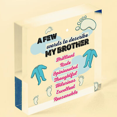 Words To Describe My Brother Wooden Heart Novelty Birthday Brother Sister Gifts