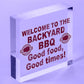 Backyard BBQ Sign Funny Garden Shed Man Cave Sign Gift For Men New Home Gift