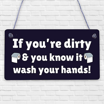 Nautical Wash Your Hands Quirky Bathroom Signs Funny Toilet Door Loo Wall Plaque