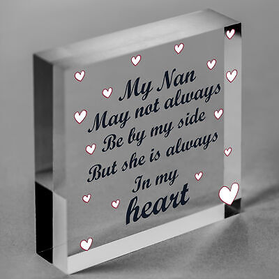 Nan Memorial Plaques Christmas Memorial Decoration Wooden Heart Sign Bauble Gift