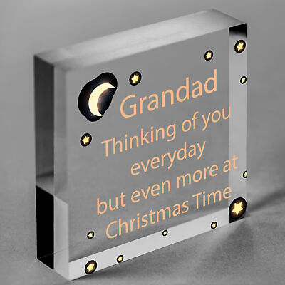 GRANDAD Memorial Christmas Bauble Wooden Heart Plaque Xmas Decoration Sign Gift