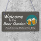 Welcome Sign Beer Garden Signs Wall Pub Garden Plaques Alcohol Friendship Gift