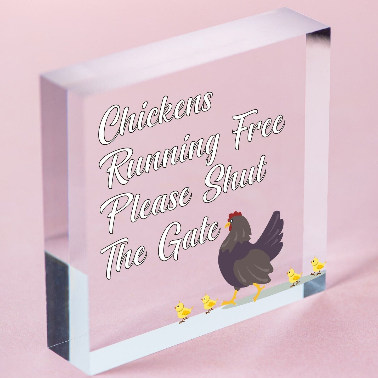 Chickens Running Free Shut The Gate Hanging Plaque Hens Coop Garden Sign Range