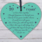 Anniversary 20th Wedding Anniversary Engagement Wood Heart Plaque Gift Keepsake