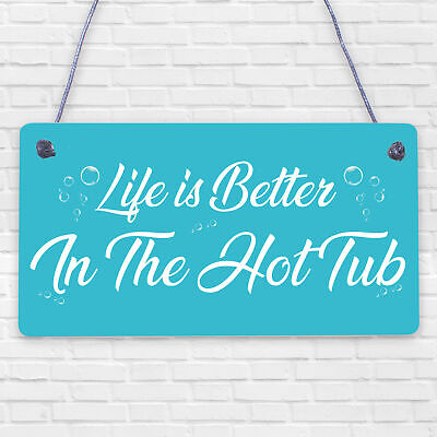 Quirky Hot Tub Sign Hanging Garden Summerhouse Shed Sign Hot Tub Accessories