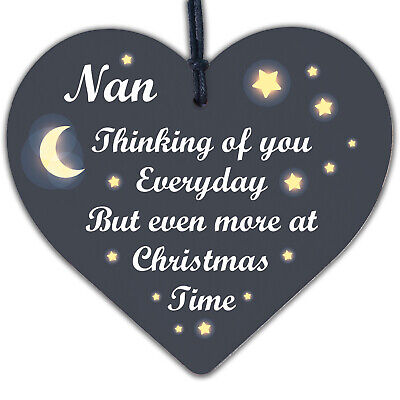 NAN Memorial Christmas Tree Bauble Grave Wooden Hanging Heart Decoration Sign