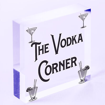 Vodka Corner Garden Shed Sign Kitchen Plaque Funny Alcohol Home Bar Pub Sign