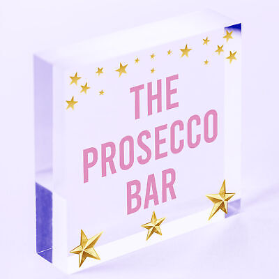 The Prosecco Bar Vintage Hanging Wall Plaque Sign Home Bar Gift Man Cave Party