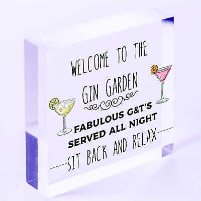 Gin Garden Welcome Sign Home Bar Garden Sign Bar Decor Gift Alcohol Gin Gift