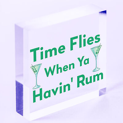 Havin Rum Funny Alcohol Man Cave Home Bar Pub Hanging Plaque Friend Gift Sign