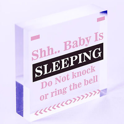 Shh.. Baby Is Sleeping Do Not Disturb Nursery Hanging Plaque Baby Door Cot Sign