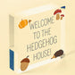 Welcome Hedgehog Sign Hanging Garden Shed Plaque Hedgehog Gift Family Gift