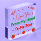 Valentines Day: LOVE YOU HEAD TOMATOES Wood Hanging Heart Sign Funny Kitchen