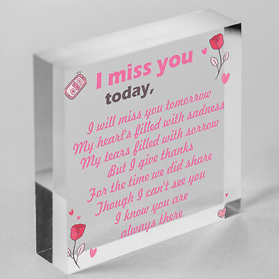 Miss You Memorial Bereavement Gifts For Mum Dad Nan Grandad Love Hanging Plaque