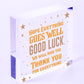 Good Luck Colleague Friend Teacher Work New Job Gift Engraved Wood Sign Present