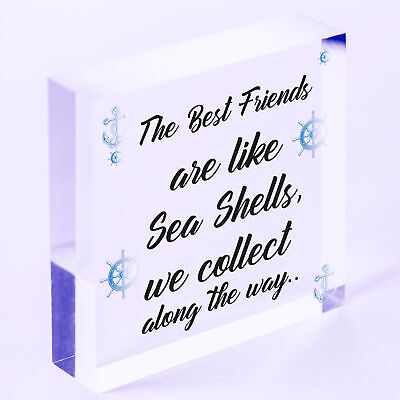 Sea Shell Friendship Nautical Seaside Theme Gift Hanging Plaque Bathroom Sign