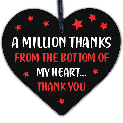 A Million Thanks From My Heart Wooden Hanging Thank You Friendship Love Gift