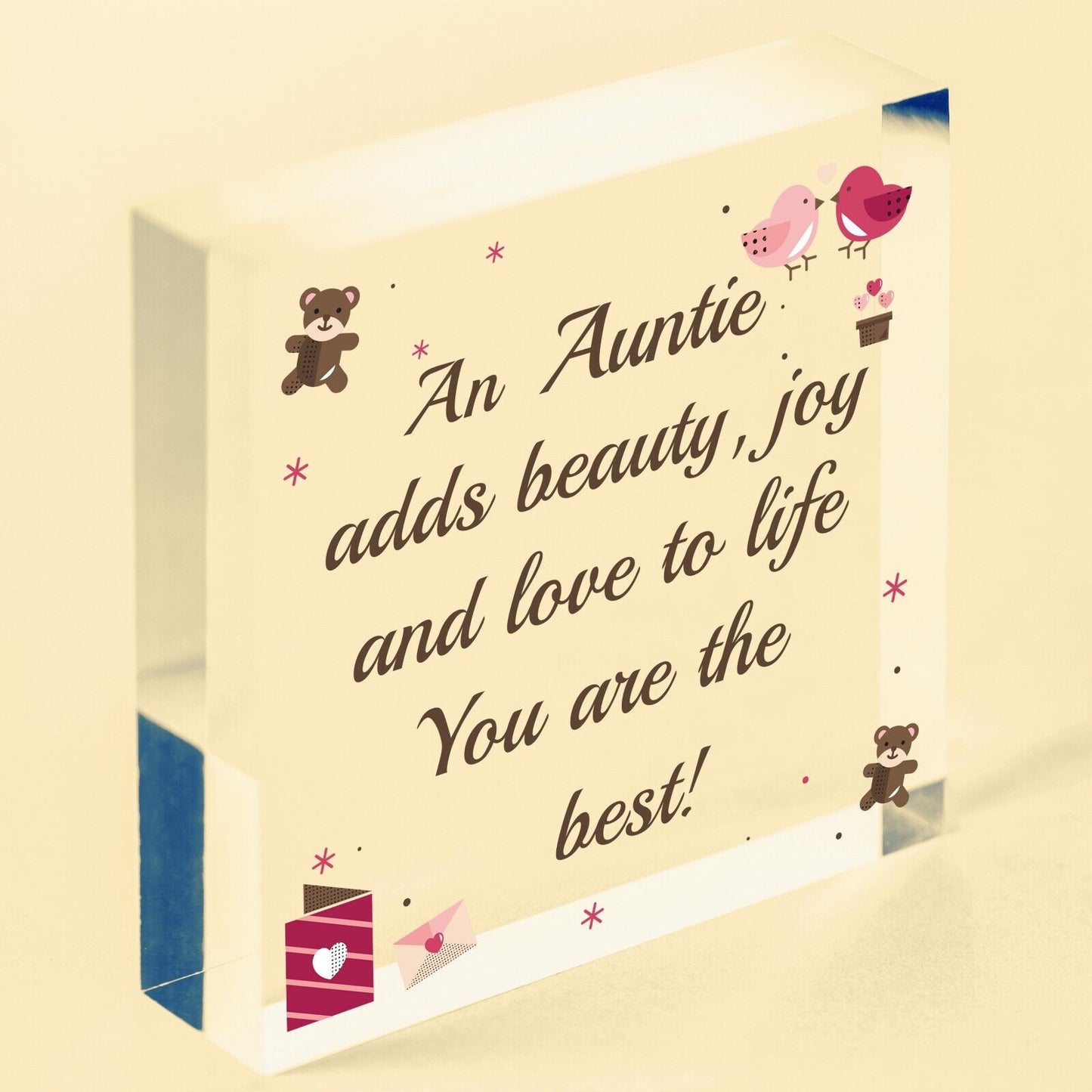 Auntie Gifts Thank You Sign Wooden Heart Plaque Birthday Gift For Her Women