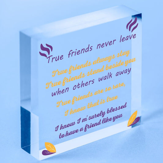 True Friend Friendship Quote Best Friend Hanging Plaque Birthday Keepsake Gift