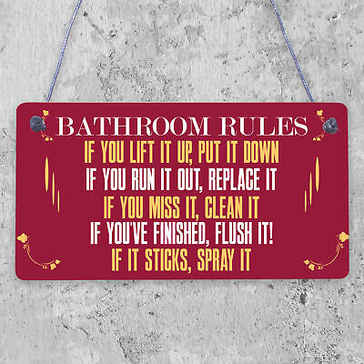 Bathroom Rules Marble Theme Home Decor Bathroom Toilet Sign Home Gift