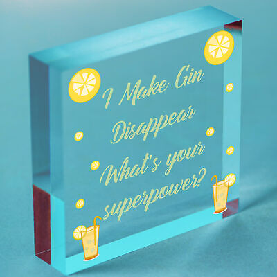 Funny Make Gin Disappear Alcohol Gift Man Cave Home Bar Hanging Plaque Pub Sign