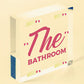 THE BATHROOM' Shabby Chic Door Sign Plaque Sign for Toilet or Bathroom The Loo