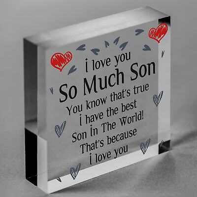 Son Card Birthday Christmas Wooden Heart Son Gifts From Mum Dad Keepsake Gift